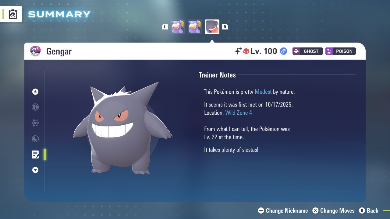 Gengar Shiny Alpha 6IVs Battle Ready - Legends ZA