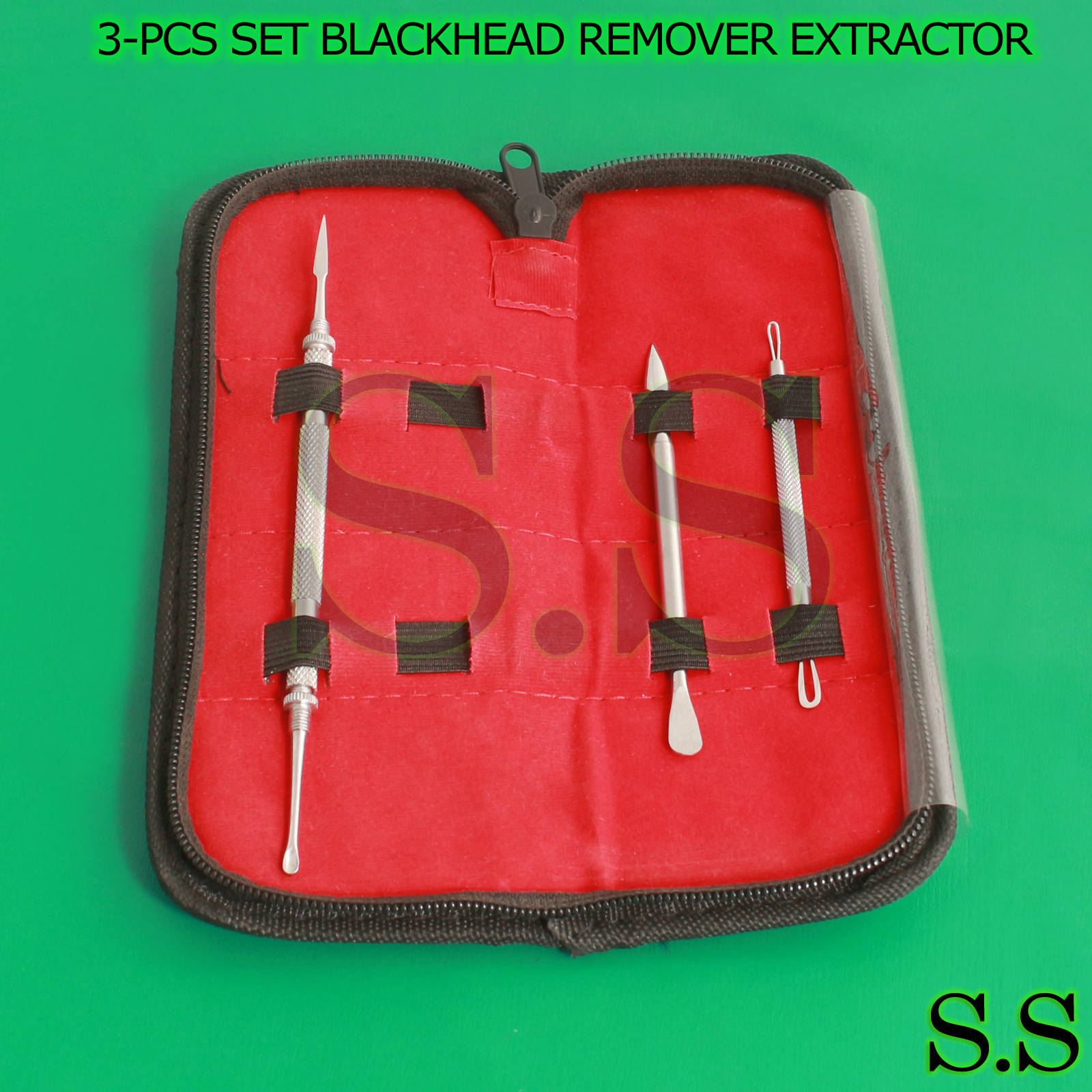 3-PCS SET BLACKHEAD REMOVER EXTRACTOR TOOL FOR BLACKHEADS, WHITEHEADS, BTS-232