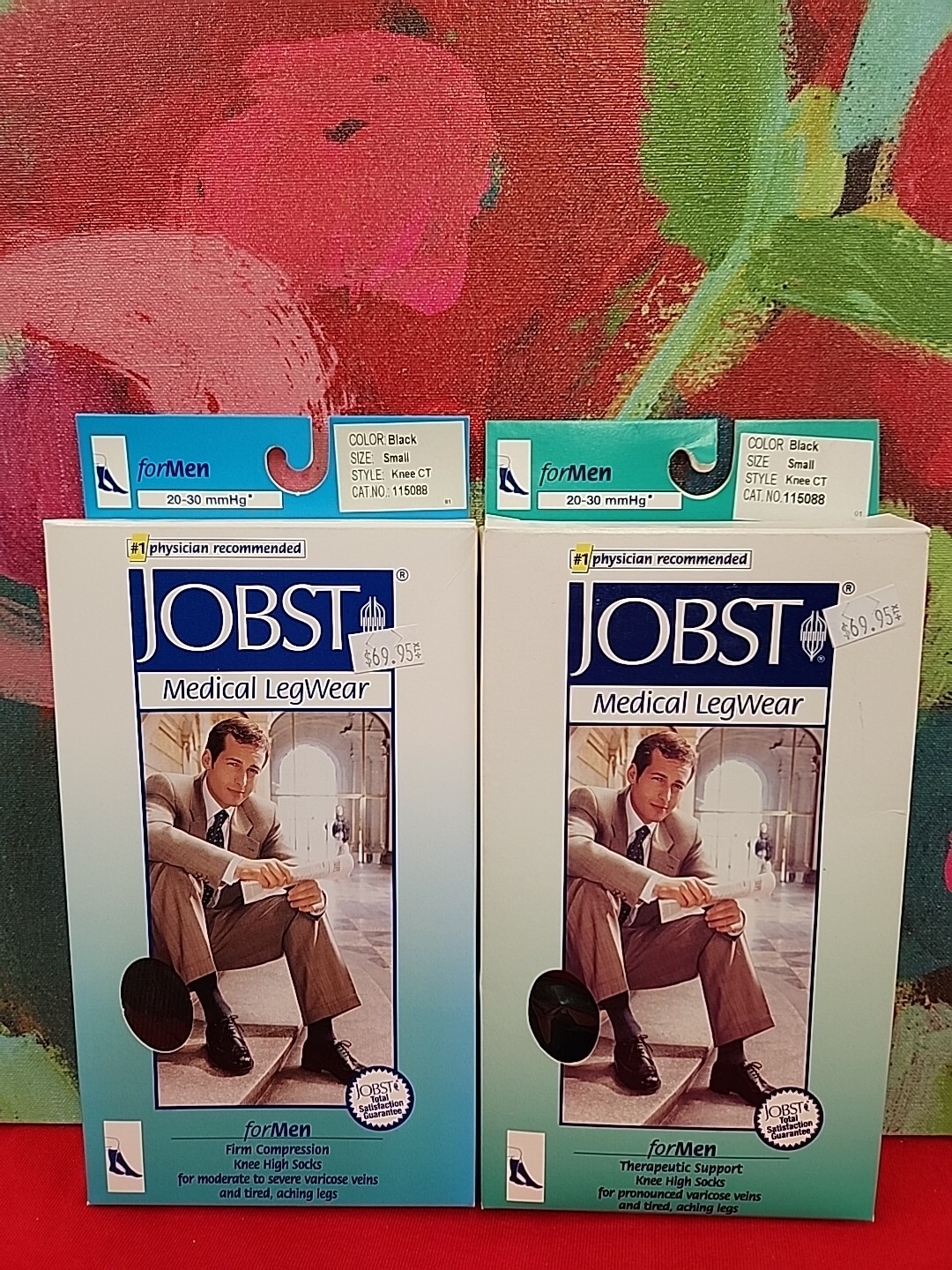 JOBST Lot Of 2 Pr Mens Knee Hi CT 20-30mmHg Small Black New In Box