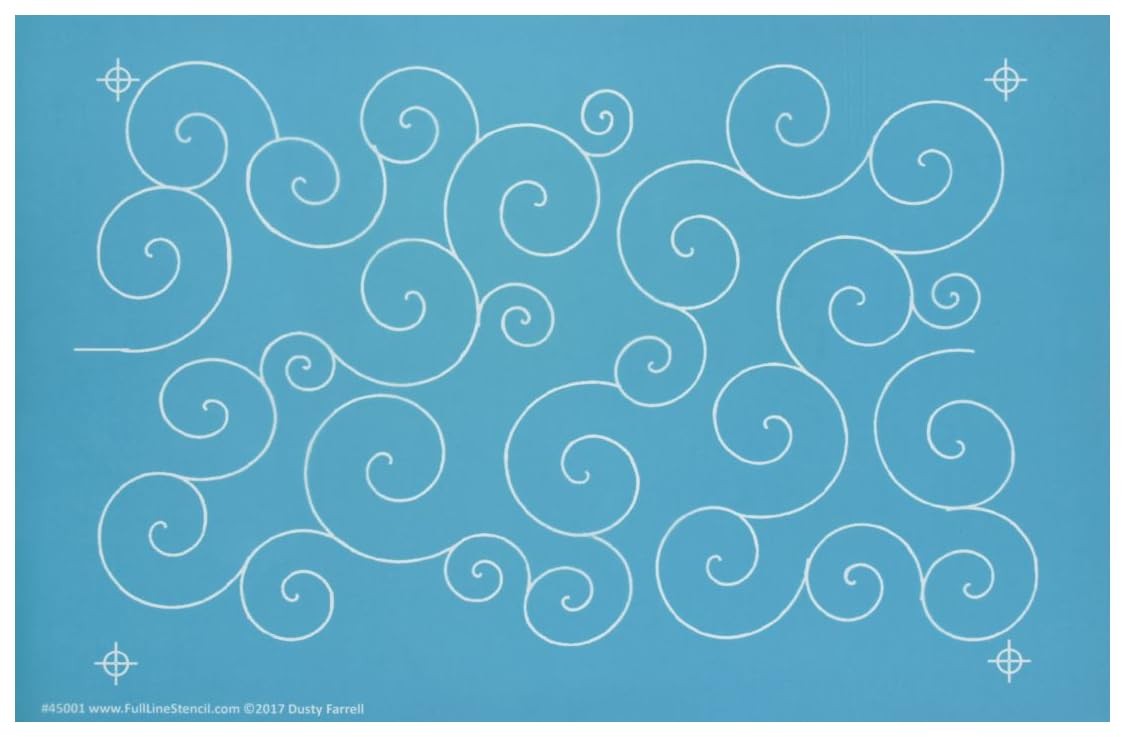 Swirls & Curls Edge To Edge Stencil Continuous Line Template 45001
