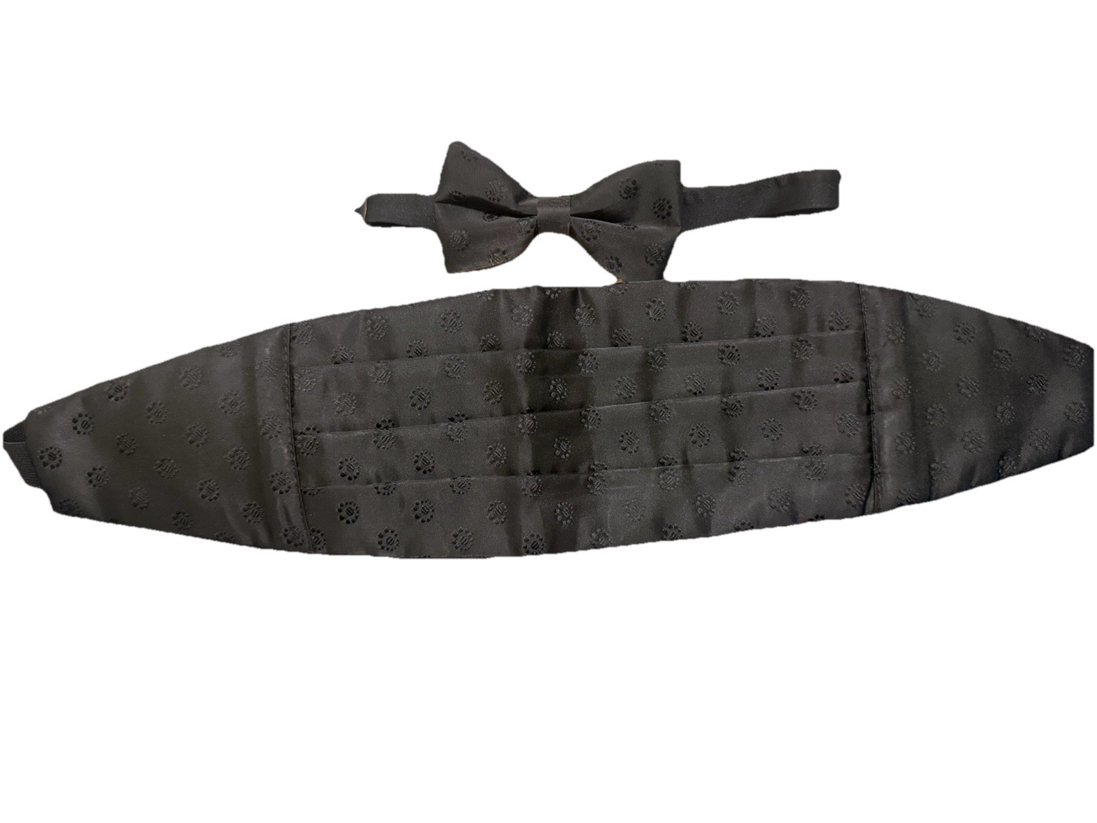 Black Satin Bow Tie & Cummerbund Set Men's Accessory Regular 2 Piece