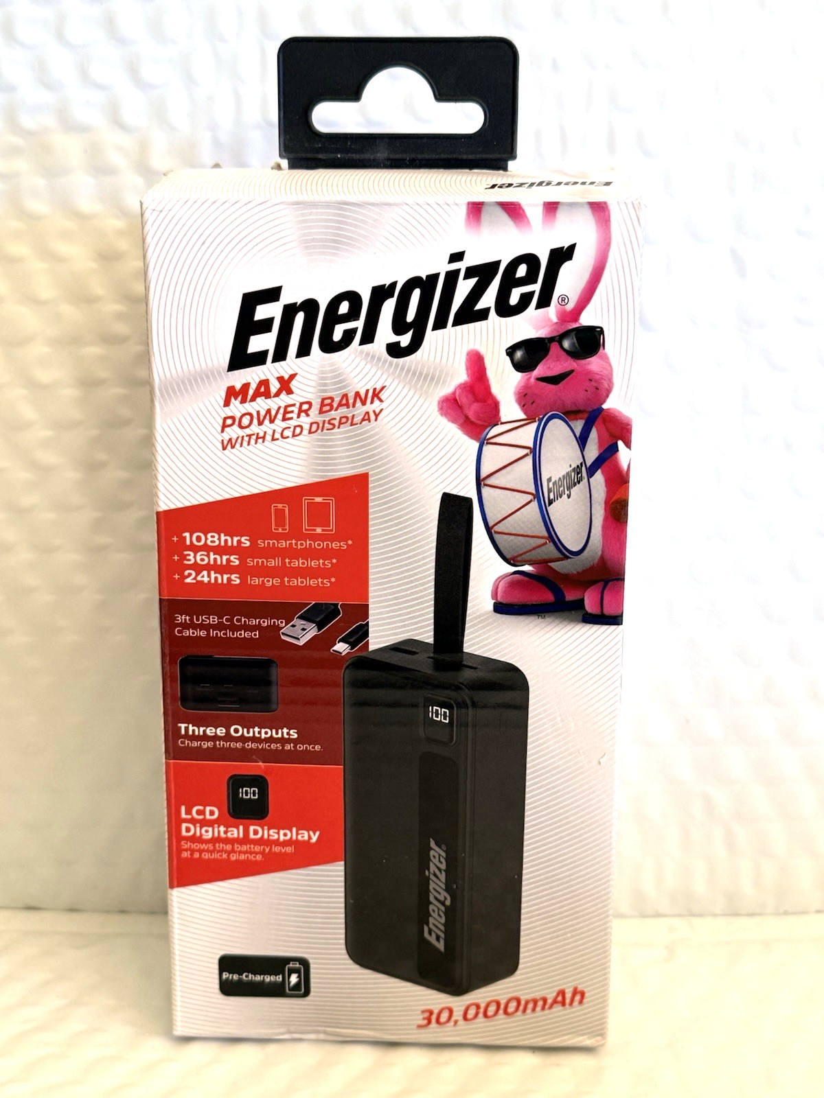 Energizer - 30,000 mAh Max 15W UE30035C Power Bank Portable Charger w/ LCD