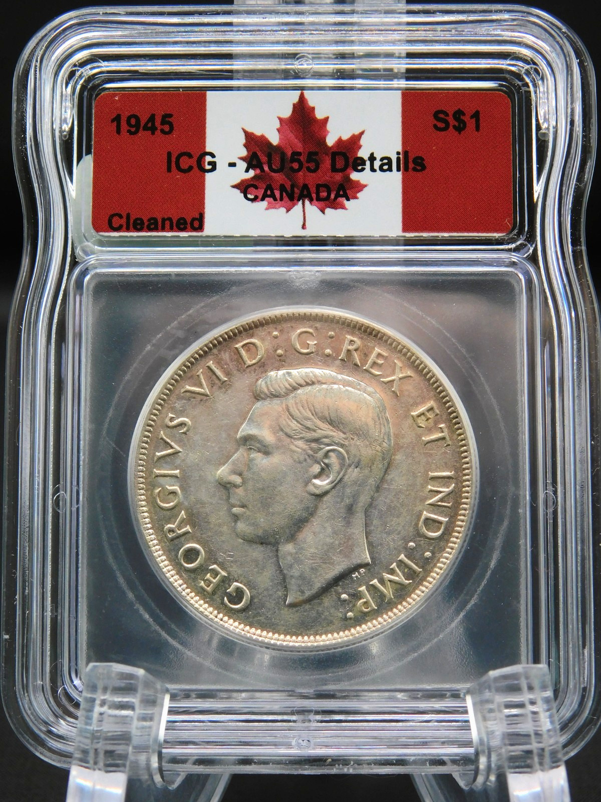 1945 Details Canada Dollar ICG AU55 (BT1335)