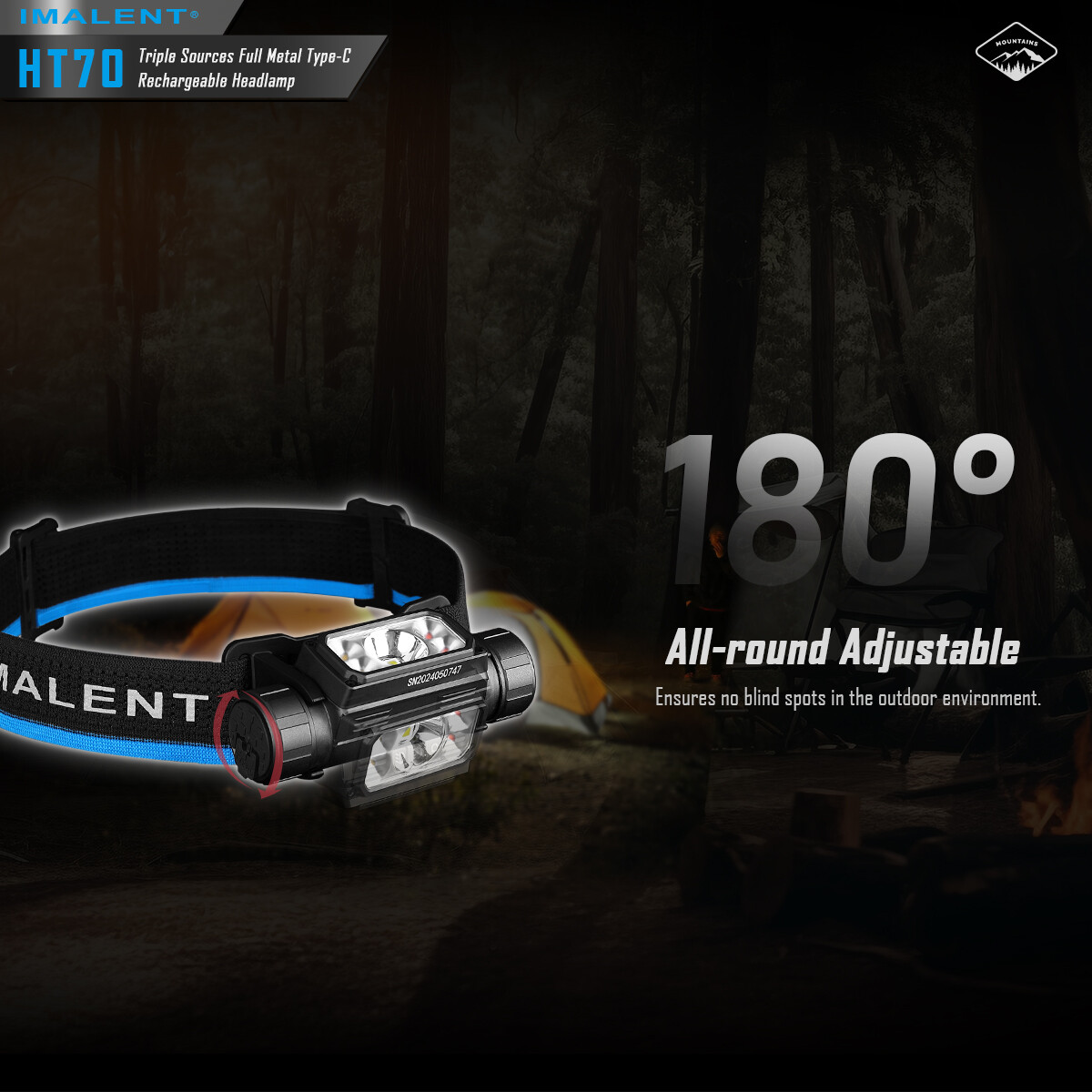 IMALENT HT70 3500 Lumen LED Rechargeable Headlamp Flashlight Waterproof Light