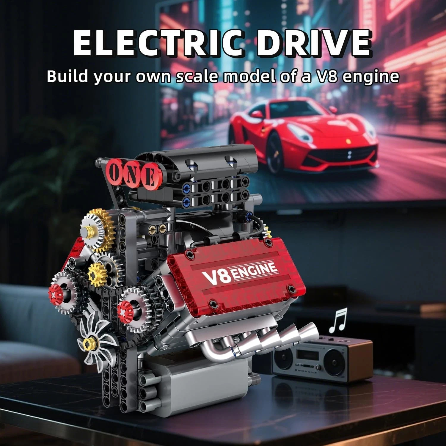 V8 Engine Kit Gas Model - OHV V8 Small Engine Model Kit Model Engine Resin Model