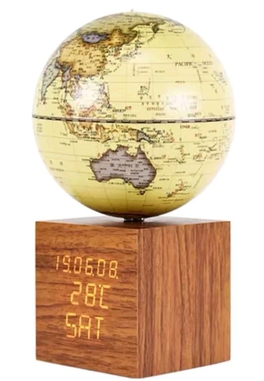 Illuminated Interactive World Globe Music And Light With Claendar Clock