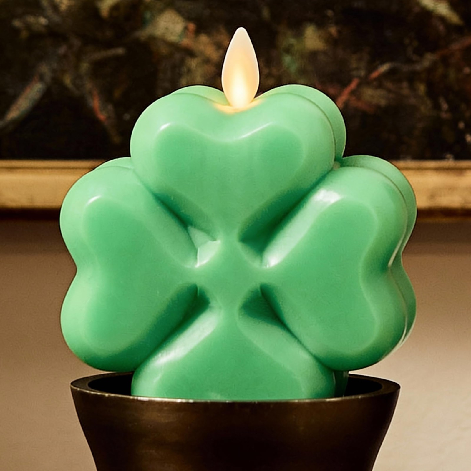 Luminara 4-Leaf 3.9 inches (W) x (D) x 4.3 (H), Green
