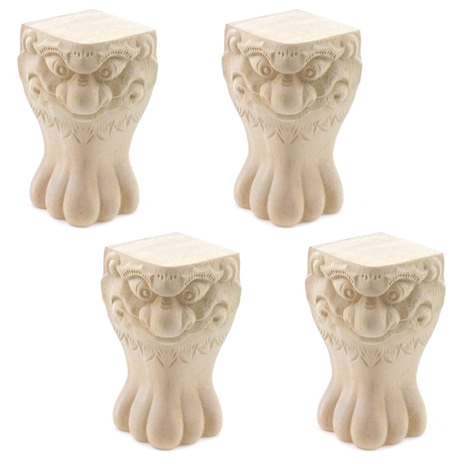 T Tulead 4PCS Wood Furniture Legs Sofa Couch Ottoman Legs Unfinished Cabinet ...