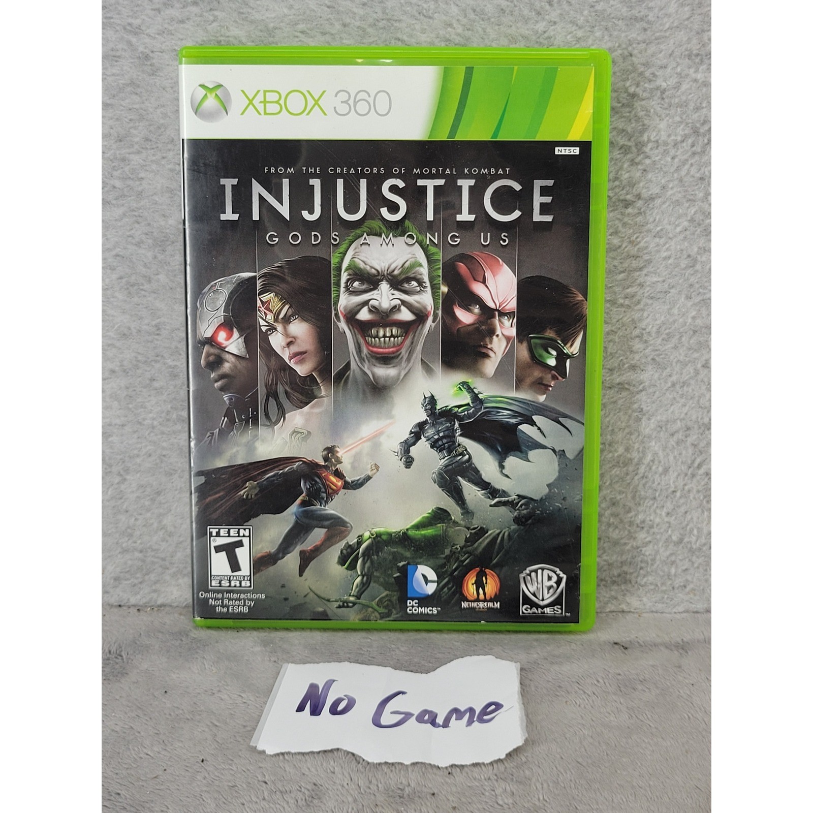 Injustice Gods Among Us Xbox 360 Case and Manual Only No Game Disc NTSC 2013
