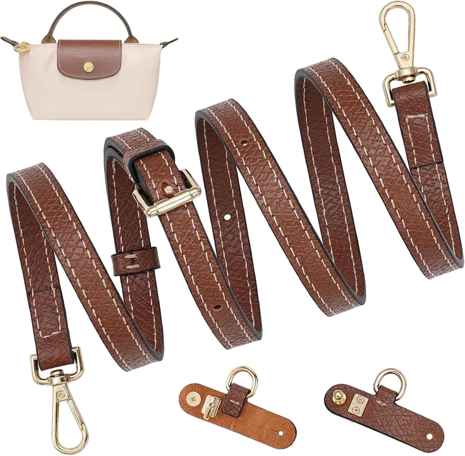 Crossbody Strap Replacement for Longchamp Mini Bag Adjustable Leather Shoulder