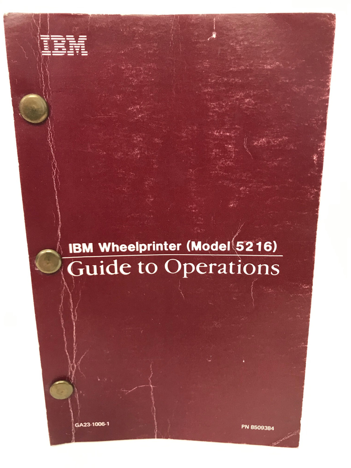 IBM WHEELPRINTER (MODEL 5216) GUIDE TO OPERATIONS MANUAL 8509384