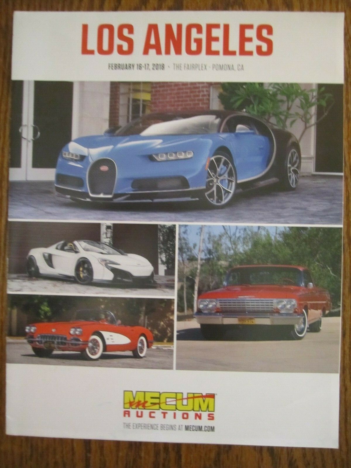 Mecum  Los Angeles Auction Large  Foldout Brochure  Feb 16-17-2018
