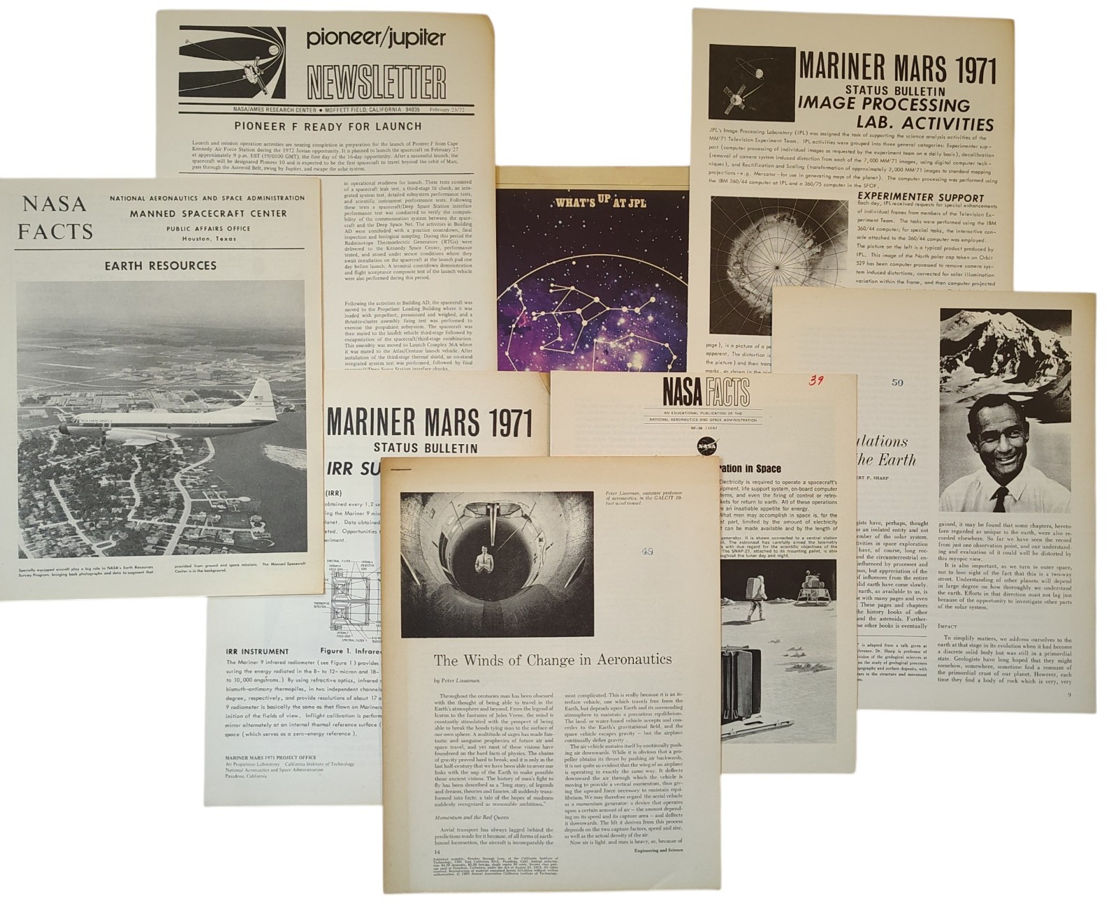 JPL NASA 1971 1972 Folder Mariner Mars Bulletins Pioneer Jupiter Space Program