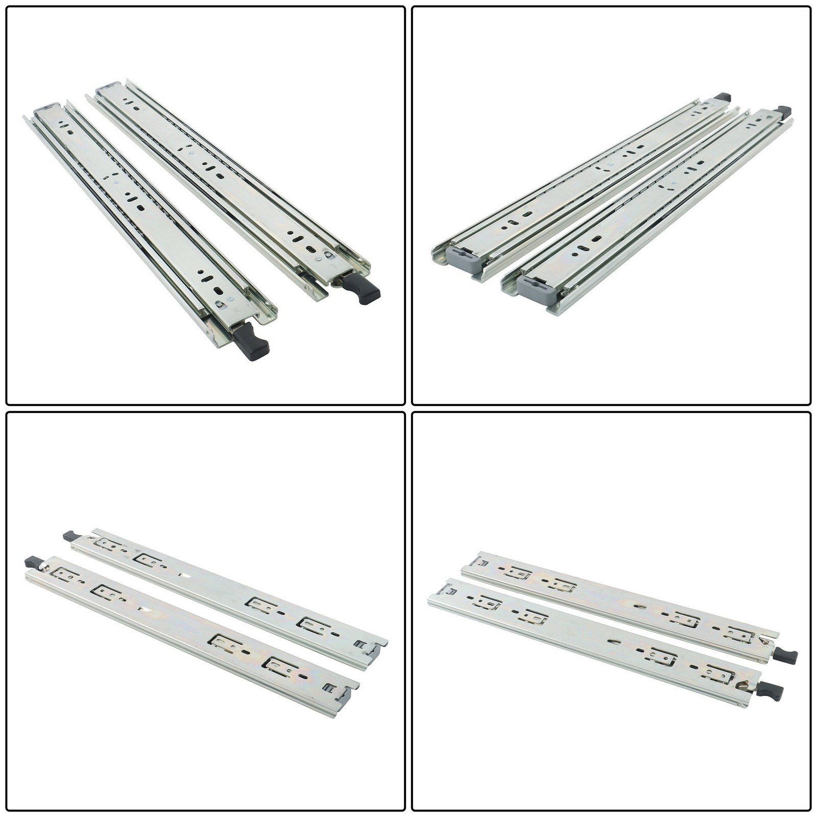 16" Heavy Duty Locking Drawer Slides, 150lb Load, Side Mount Ball Bearing
