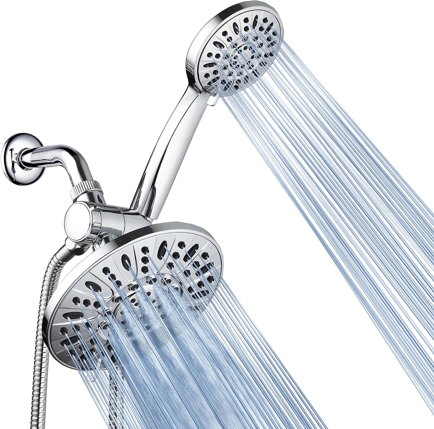 Aquadance 7" Premium High Pressure 3-Way Rainfall Combo for the Best of Both Wor