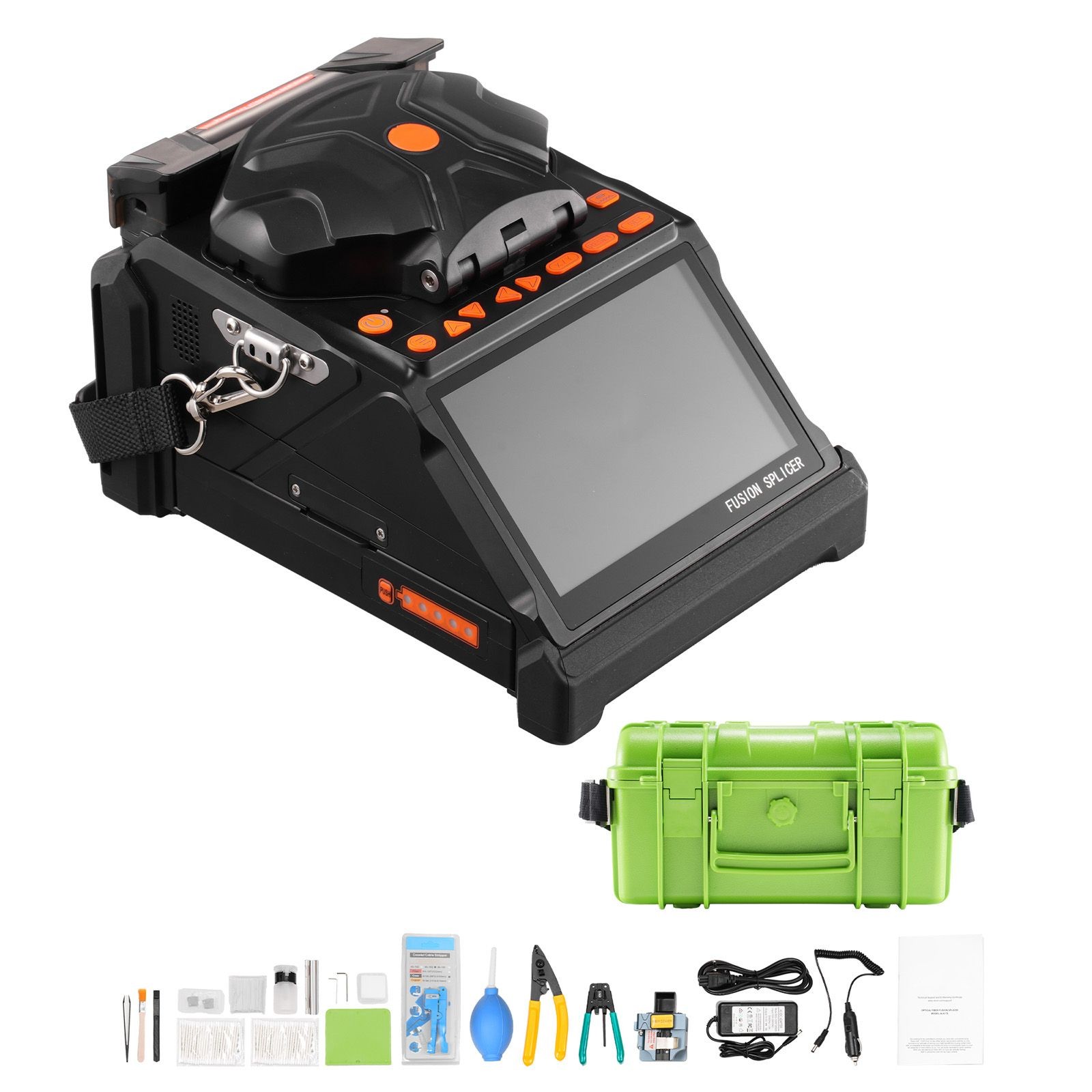 6-Motor Fiber Fusion Splicer, 6s Splice, 13s Heat, 5" LCD, SM/MM/DS/NZDS