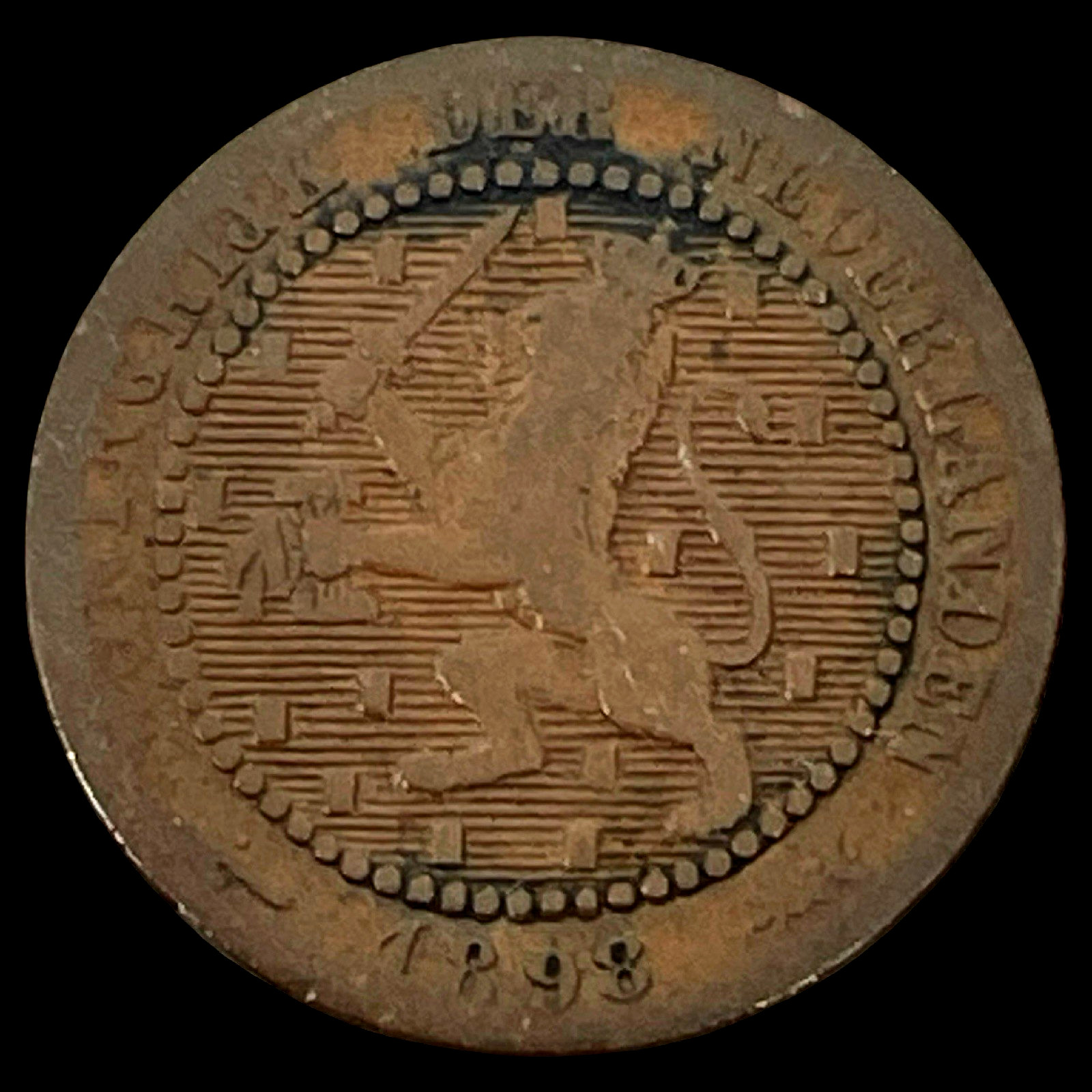 1898 Netherlands 1 Cent Dutch Coin KM# 107 Crowned Lion Lot D3-148