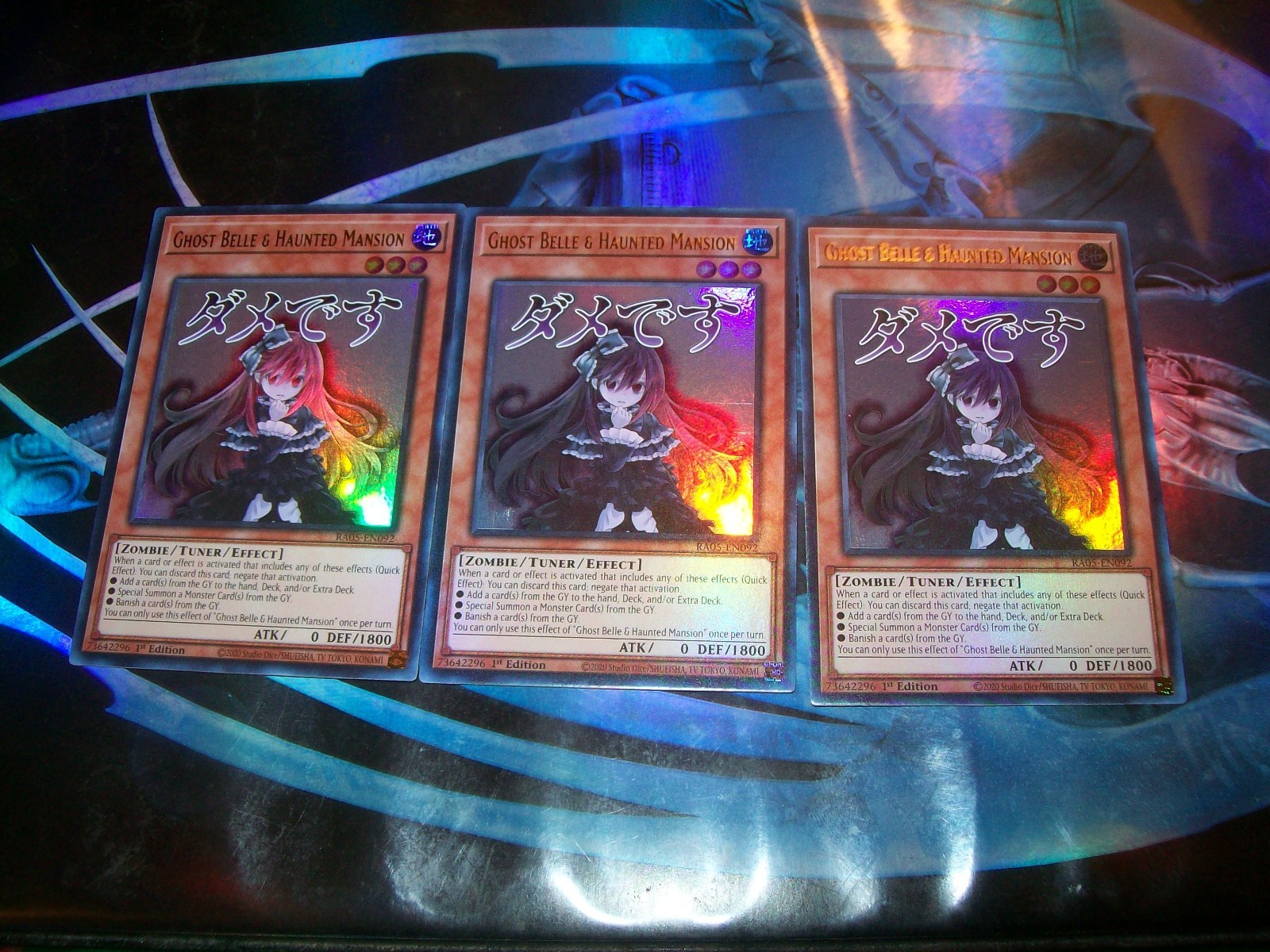 3x Ghost Belle & Haunted Mansion 1st Edition Ultra Rare RA05-EN092 Yu-Gi-Oh!
