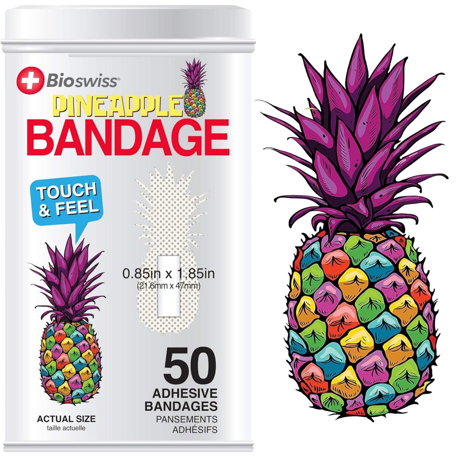 BioSwiss Bandages, Pineapple Shaped Self Adhesive Bandage, Latex Free Sterile...