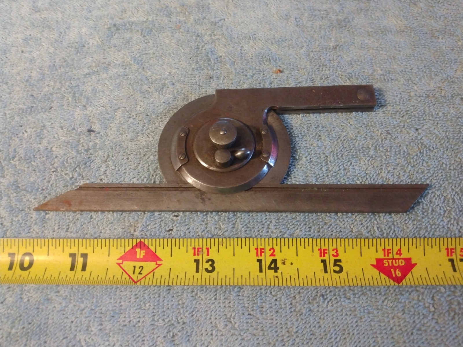 Vintage L.S. Starrett Bevel Protractor 7" Blade