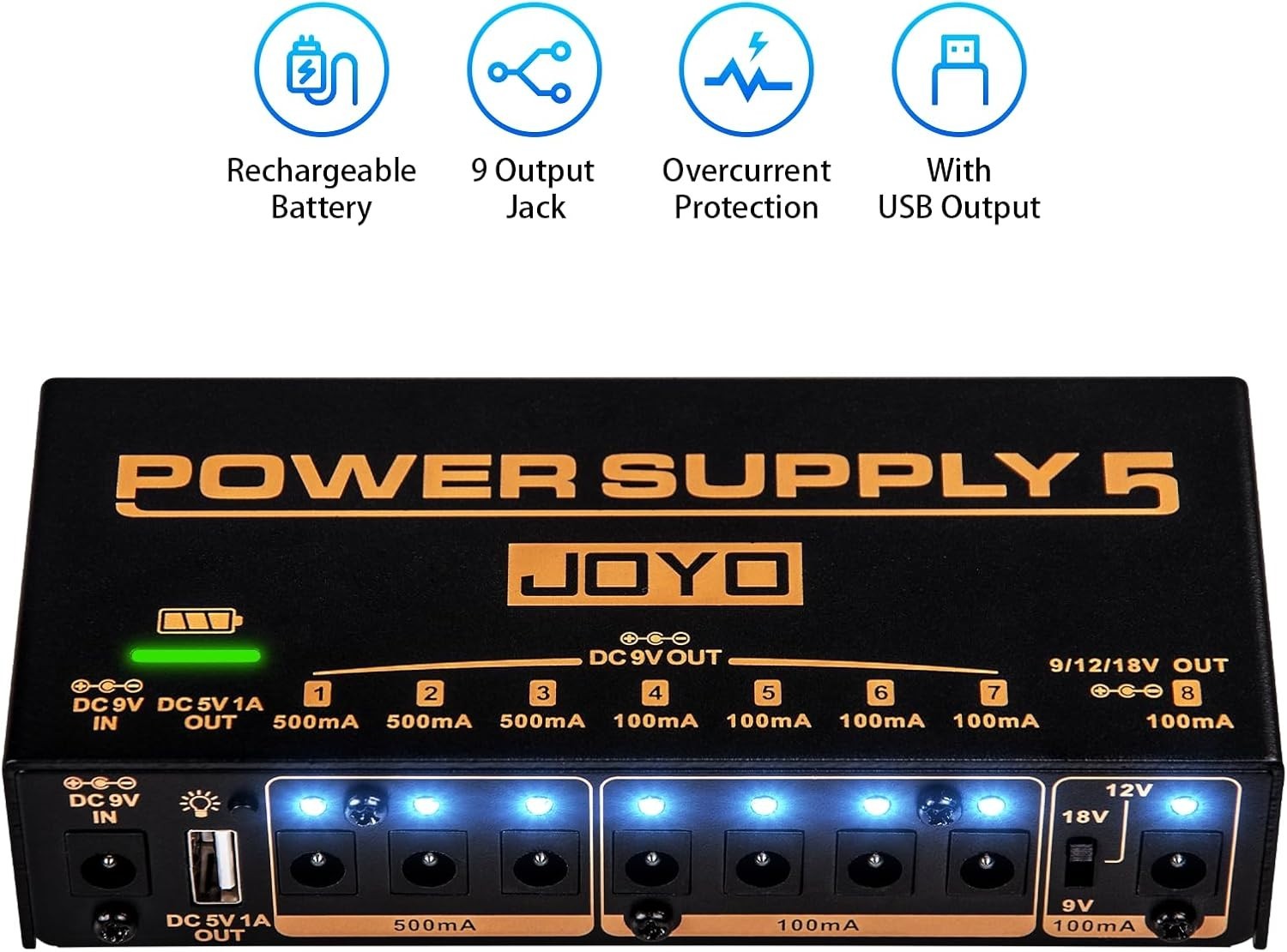 Battery-Powered Guitar Effect Pedal Supply