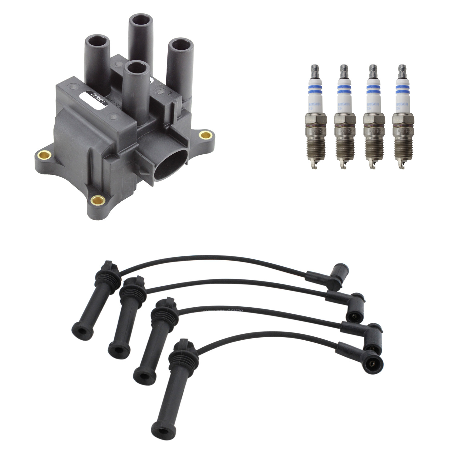 Denso Ignition Coil Wires 4 Bosch Iridium Spark Plugs Kit For Ford Ranger 2.3 L4