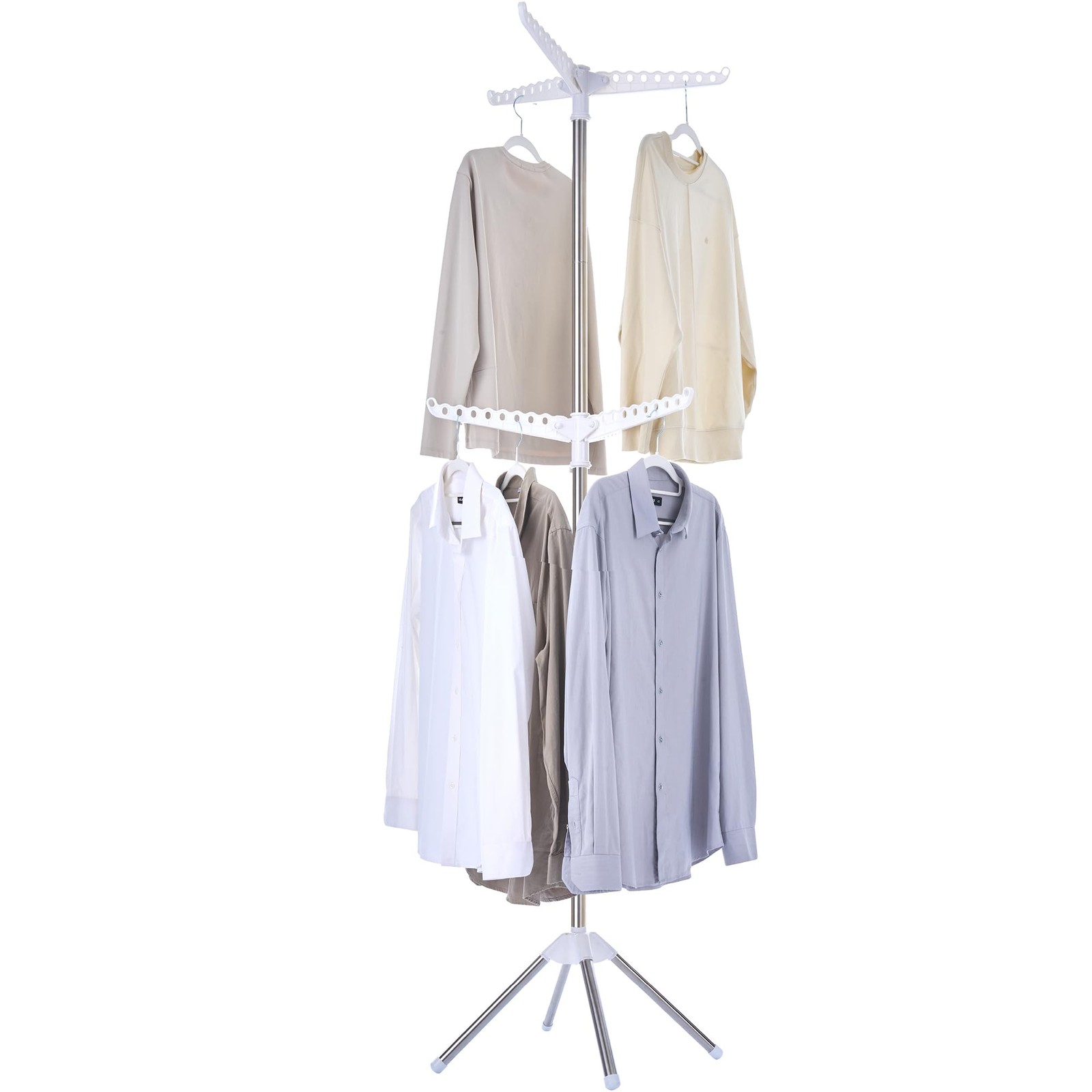 Clothes Drying Rack Foldable 74.8 Inch 2 Tier Laundry Drying Rack With Rotating