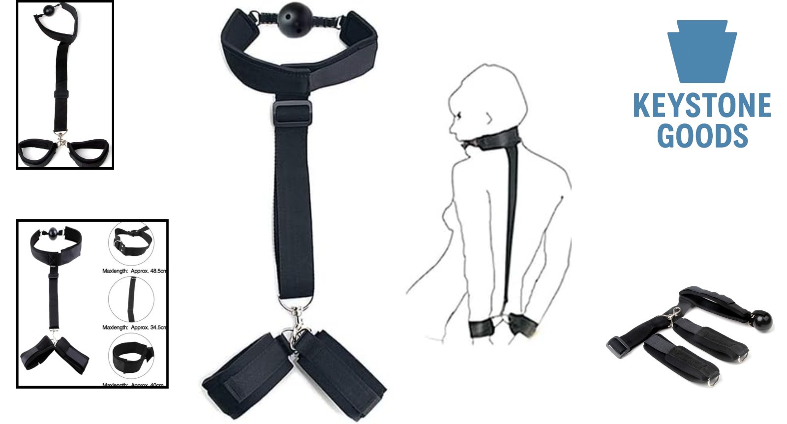 Adjustable Leather BDSM Restraint Kit with Ball Gag and Handcuffs