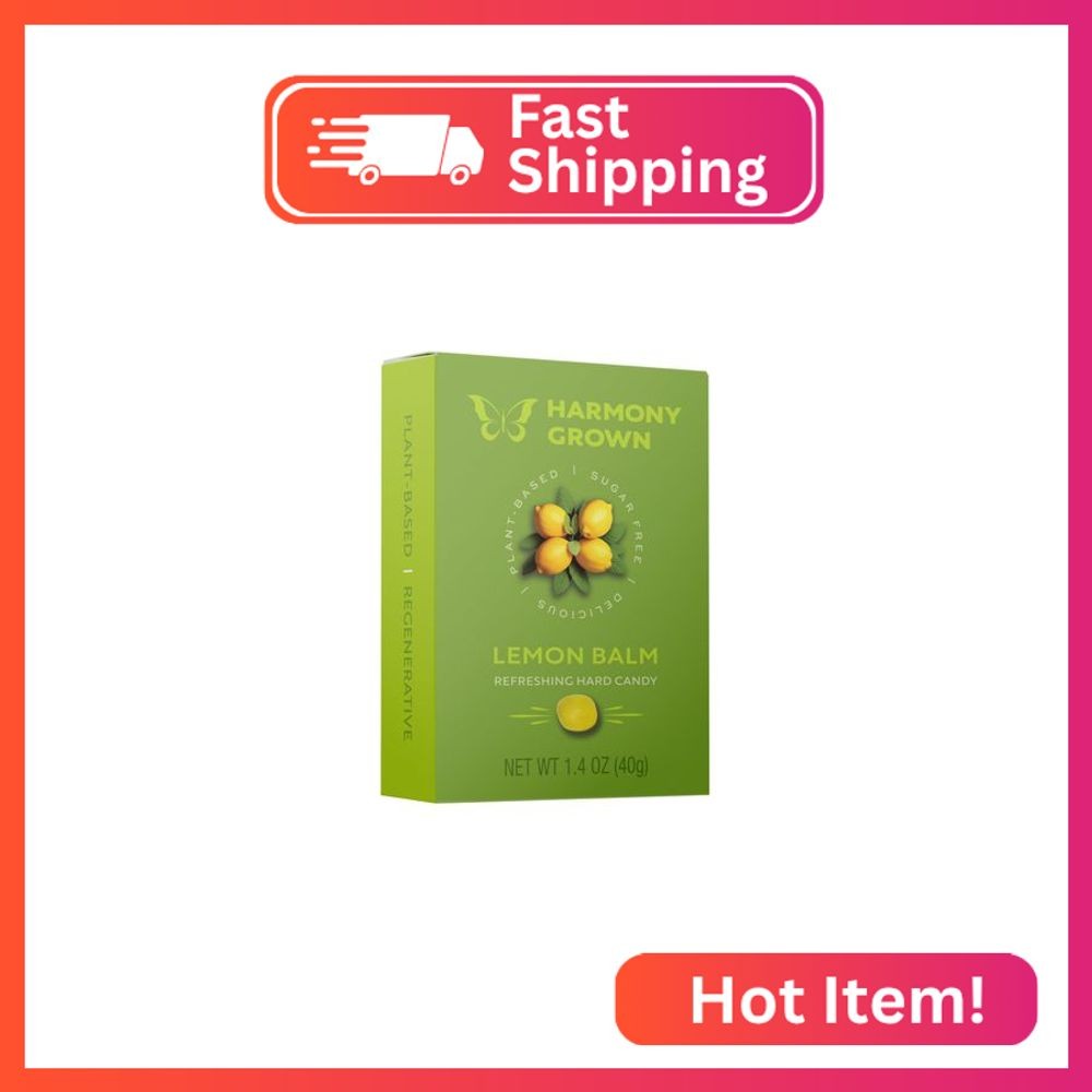Stevita Harmony Grown Hard Candy, Lemon Balm - 1.4 oz Shake & Share Box - Sugar