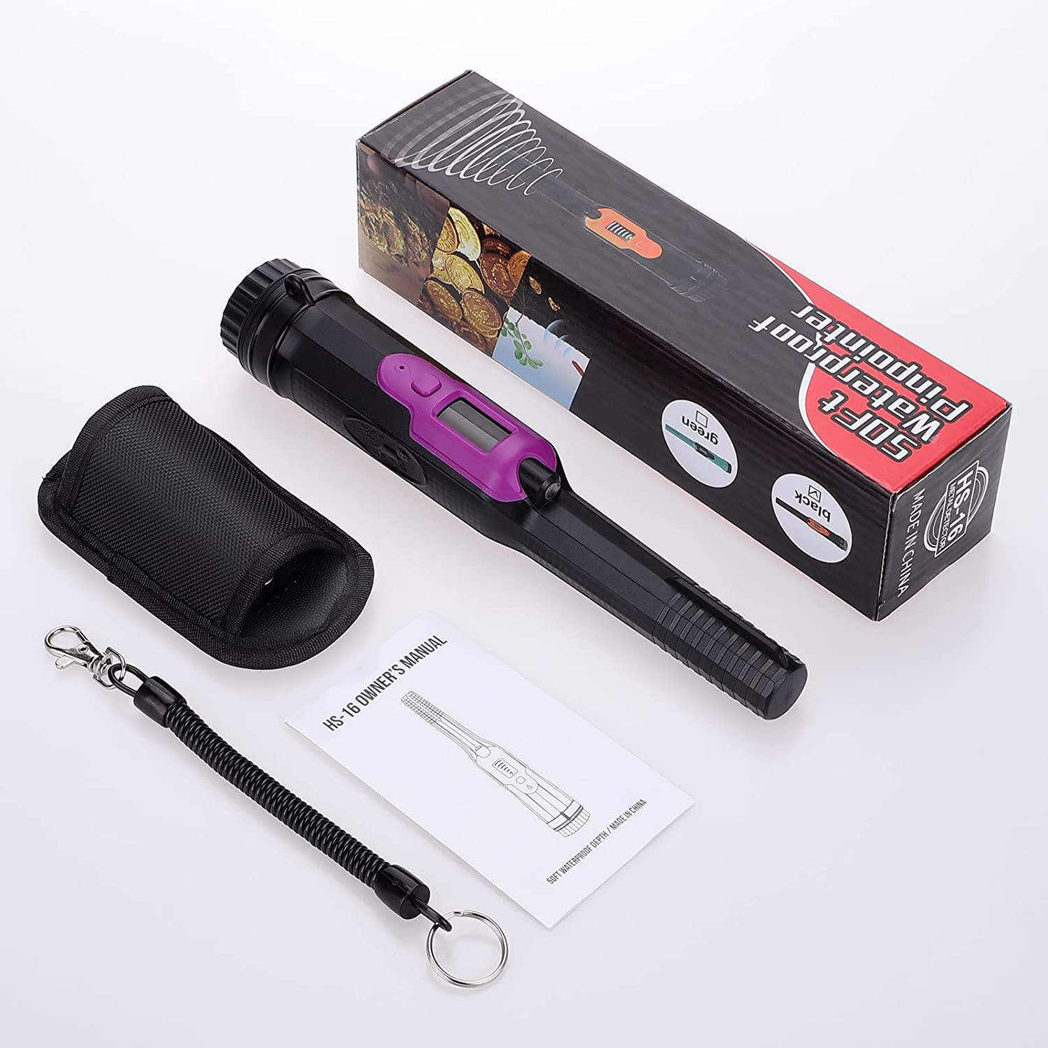 Metal Detector Pinpointer Waterproof Handheld Pin Pointer Search  Finder Probe