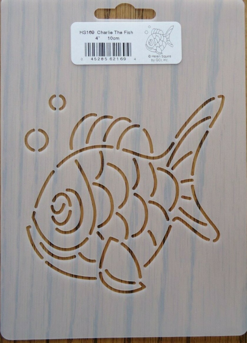 Stencil Quilting HS169 Charlie The Fish quilt crafts embroidery QC 4" 10cm