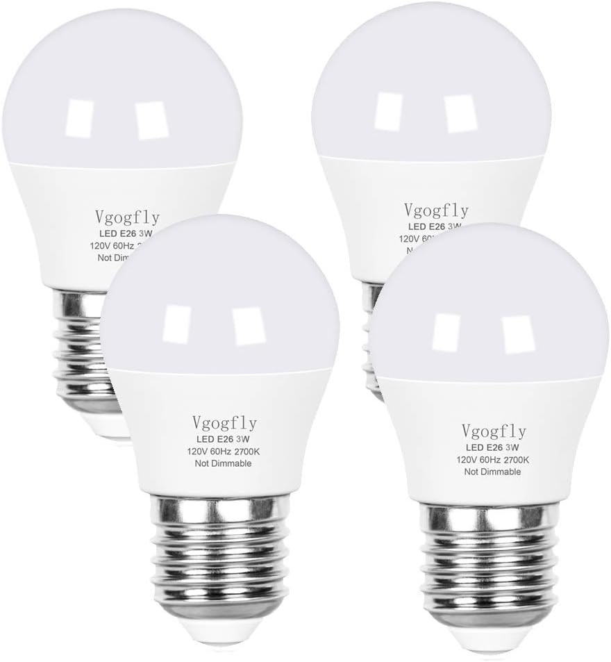 Vgogfly LED Bulb 3W 25 Watt Equivalent Light Bulbs Night Stand Table Lamp Warm W
