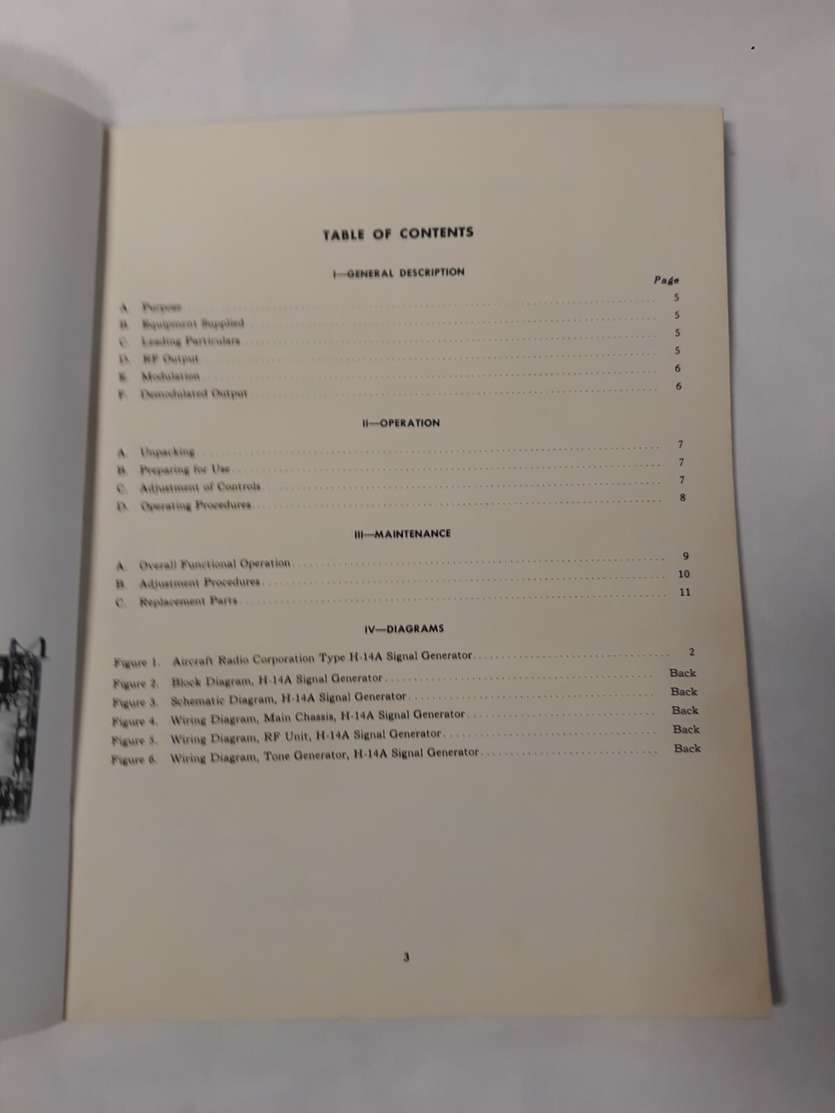 ARC Type H-14A Signal Generator Instruction Book Original