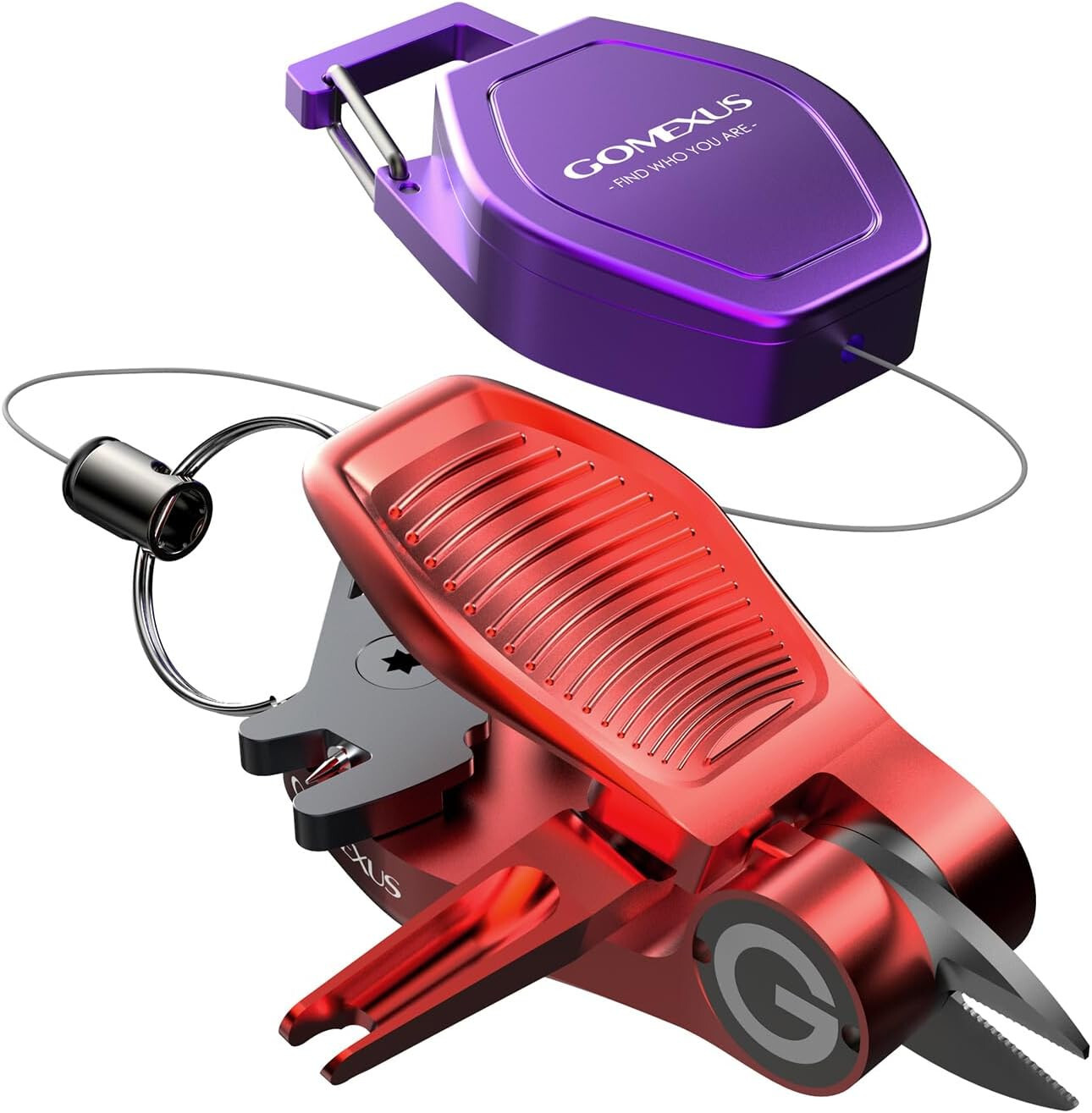 GOMEXUS Sharkbite Fishing Line Cutter with Retractors and Fishing Knot Tying