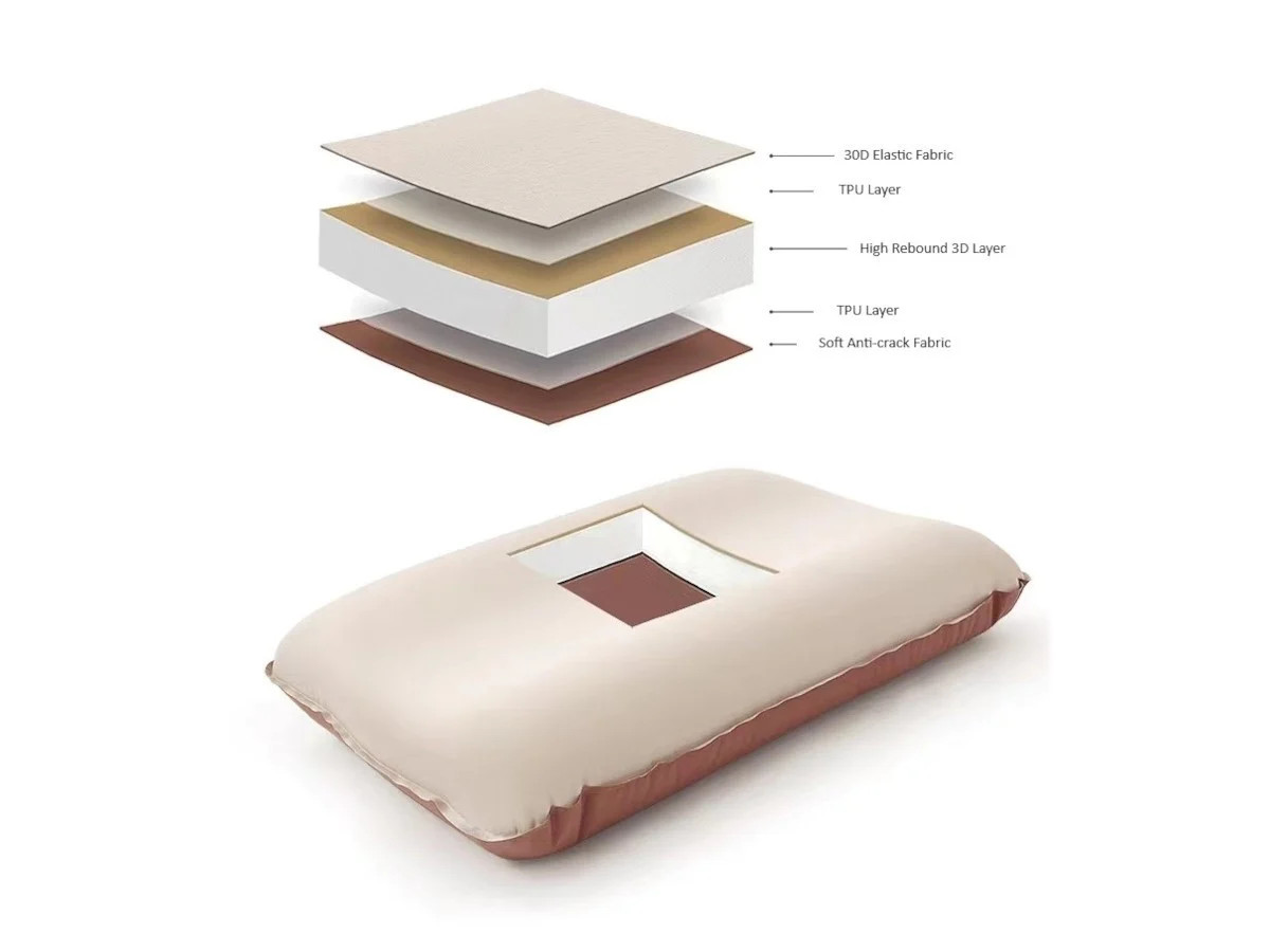 MPM Lightweight Self Inflatable Camping Pillow Ergonomic Compact Travel Camp