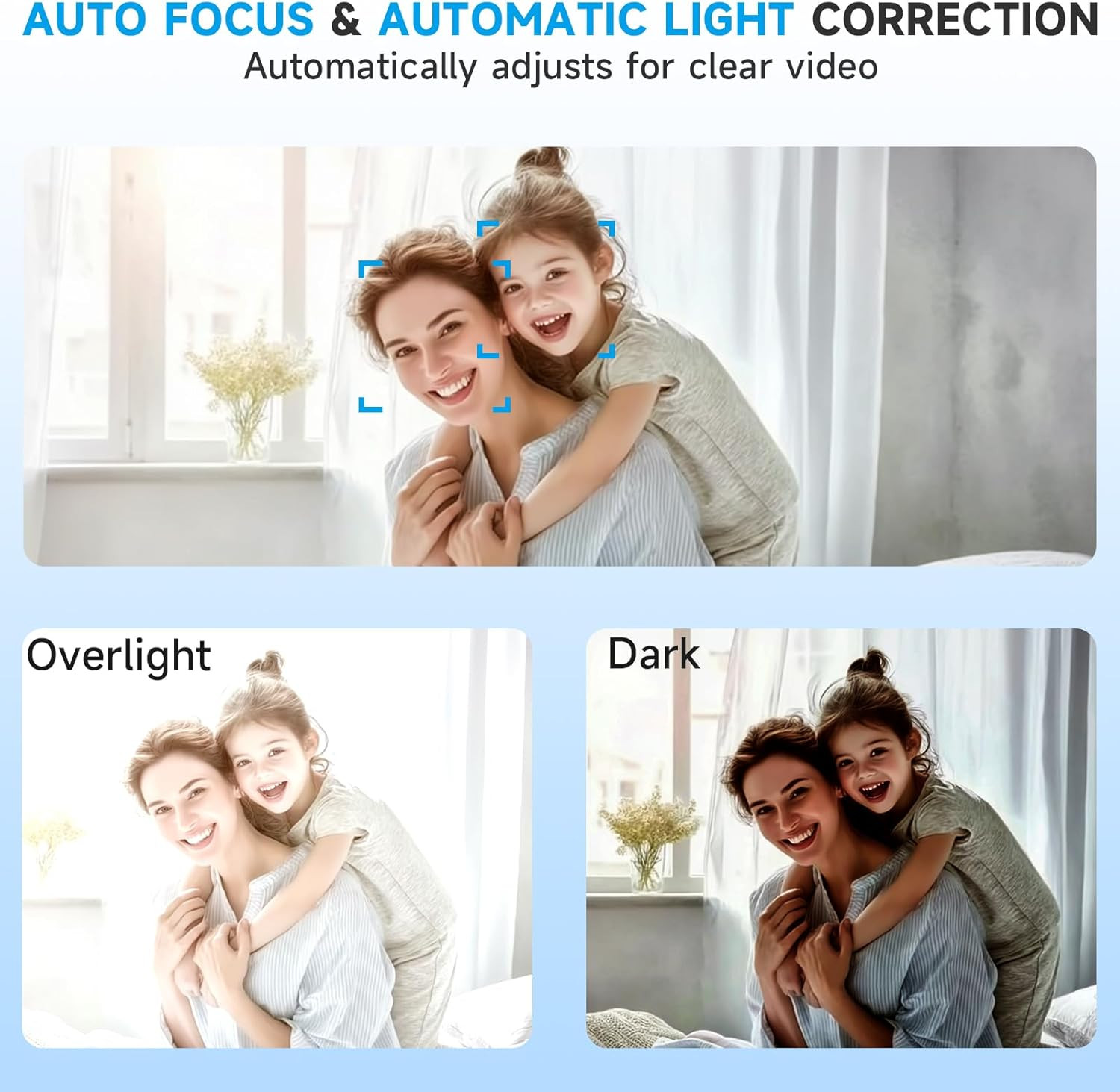 White 4K Webcam for PC with Microphone, Computer Camera with Noise
