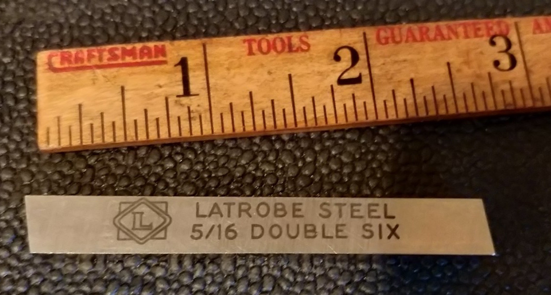 NOS Latrobe Steel ~ 5/16" SQUARE X 4.5" M2 High Speed Steel Bit Blank Double Six