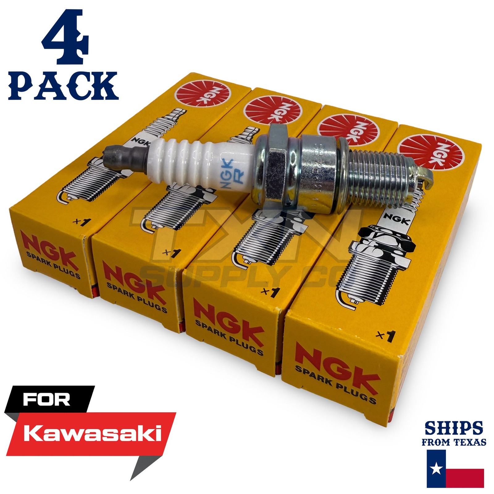 4 Pack NGK Spark Plug - For KDX 200 H Kawasaki Motorcycle