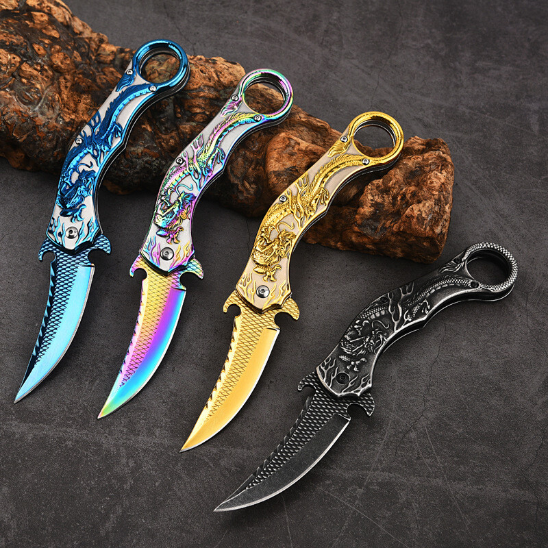 GOLD Outdoor Camping Hunting Fishing Survival Tactical Folding Pocket Knives AU