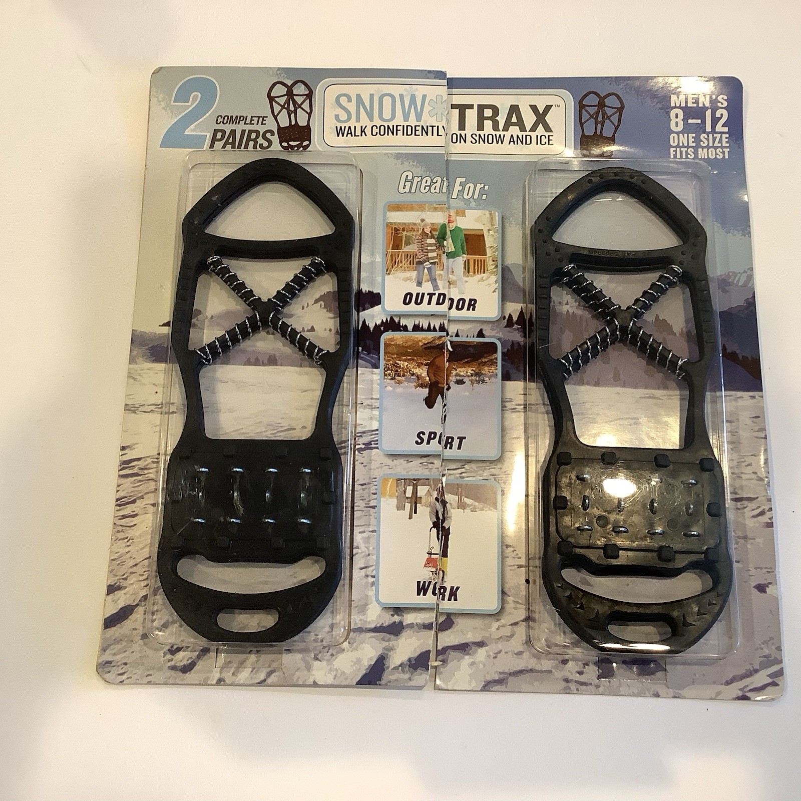 2 Snow Trax Pair Packs Walk Snow ICE Mens Size 8 - 12 One Size Fits Most NEW