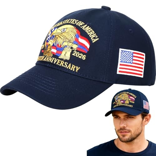 250th Anniversary USA Patriotic Baseball Cap - Bald Eagle, Liberty, 1776-2026