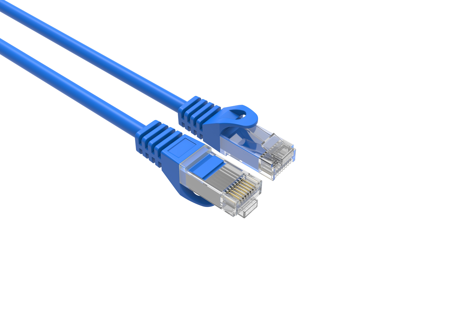 Cat6 Slim Patch Cable 28AWG Bare Copper RJ-45 Ethernet Cable 7ft Blue 25 Pack