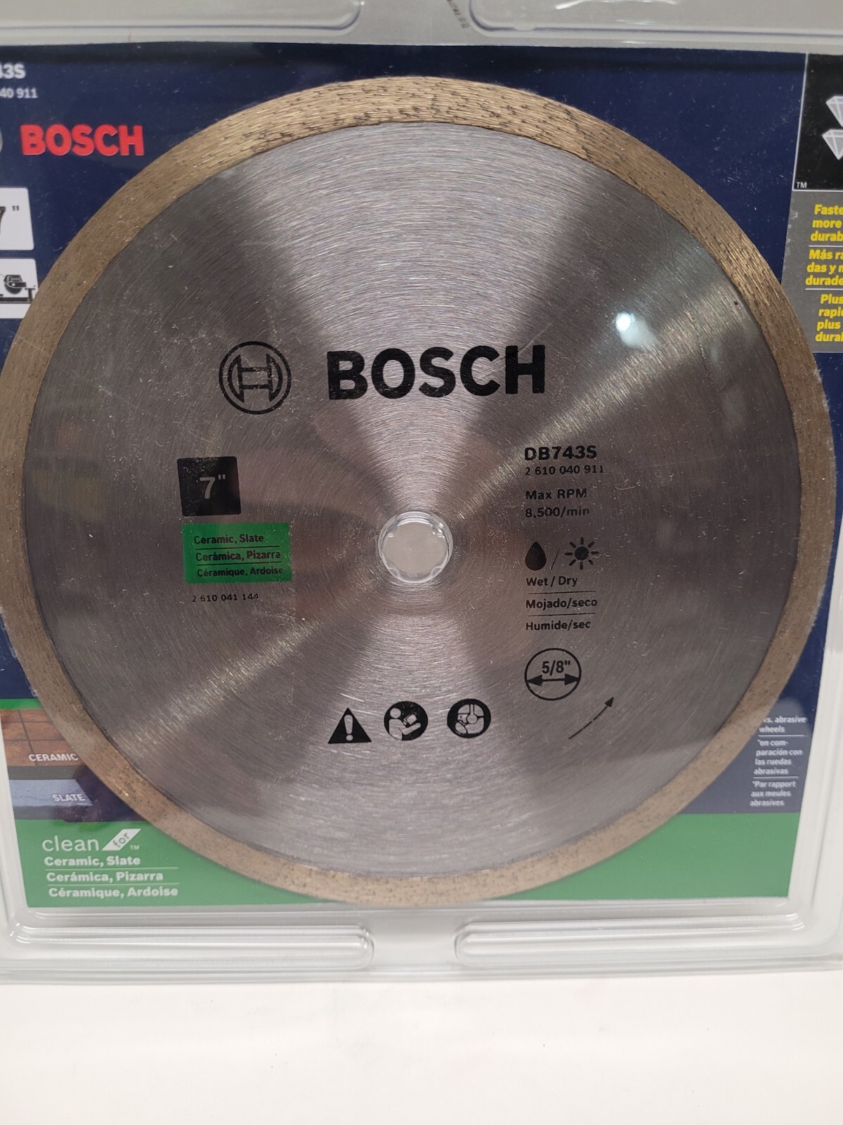 BOSCH DB743S 7" Diamond Blade For Ceramic/Slate