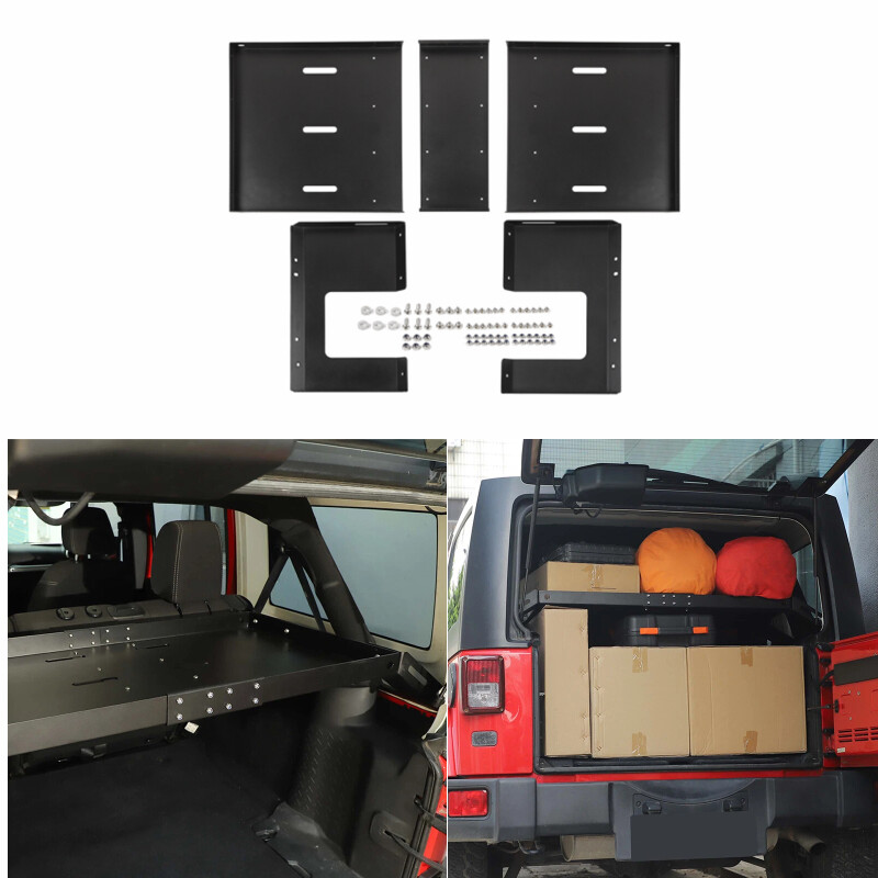 Black Rear Cargo Rack Luggage Storage for Jeep Wrangler JK/JL 4-Door Accessories