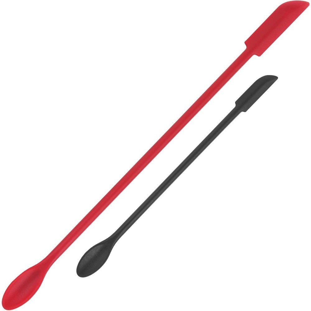 Mini Silicone Spatula Set 2pc Small Makeup Scrapers for Cosmetics Reusable Tiny