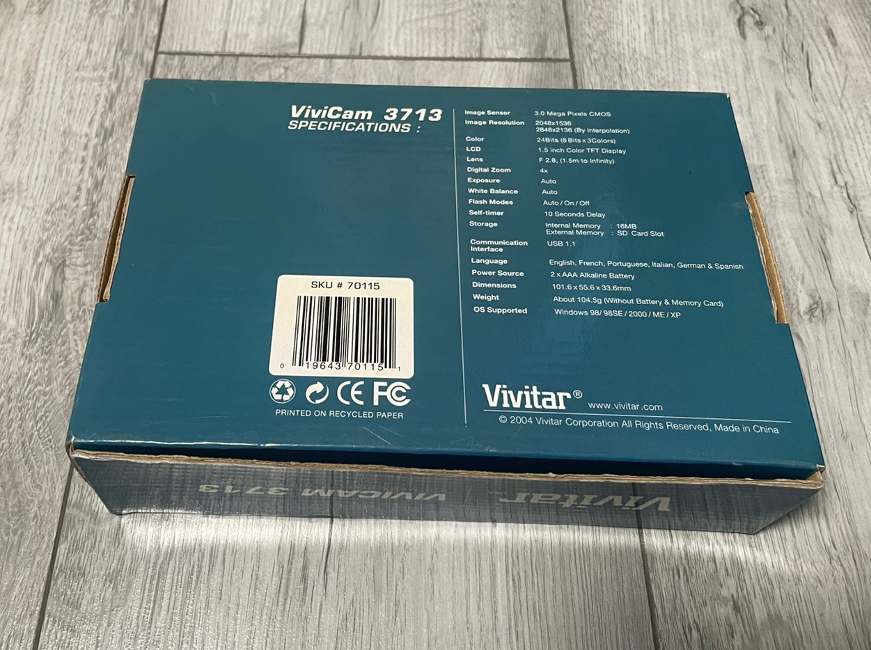 Fully Working & Boxed Vivitar Vivicam 3713 3MP Compact Digital Camera