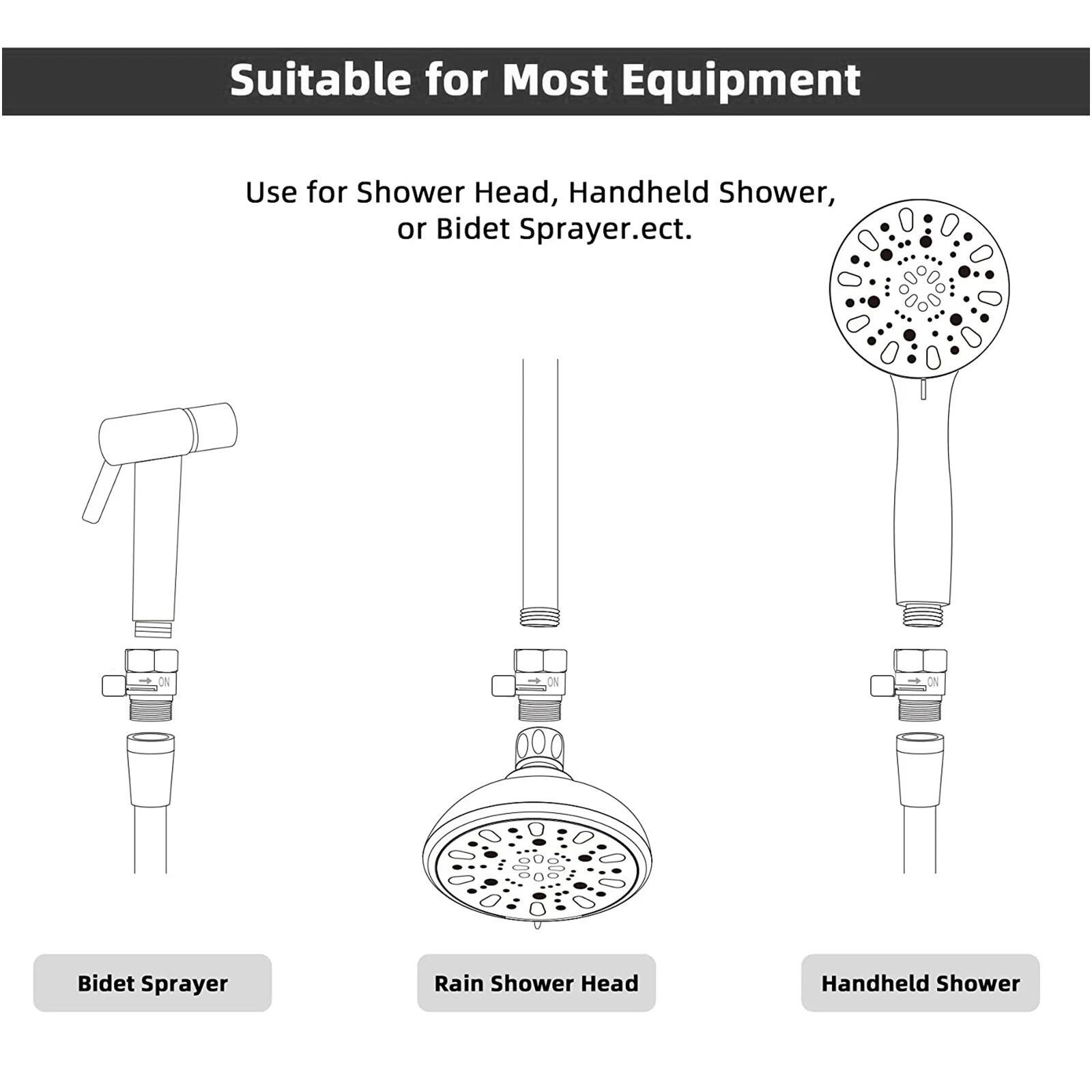 Silver Quick Control Adapter 1pcs Shower Shut-Off Valve Brass Water Saving
