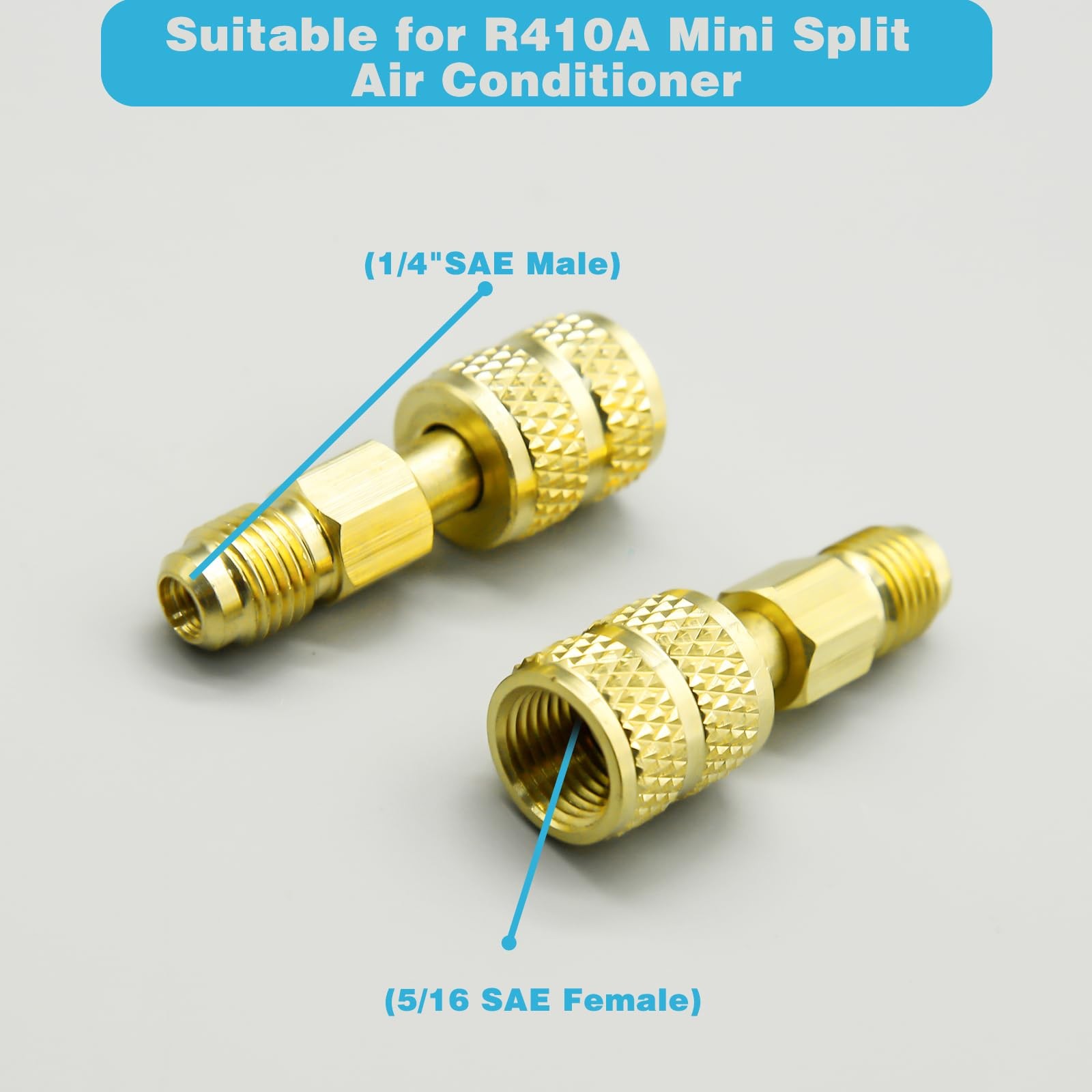 R410A Adapter Kit, Mini Split Adapter 5/16 to 1/4 Coupler R410A Refrigerant H...