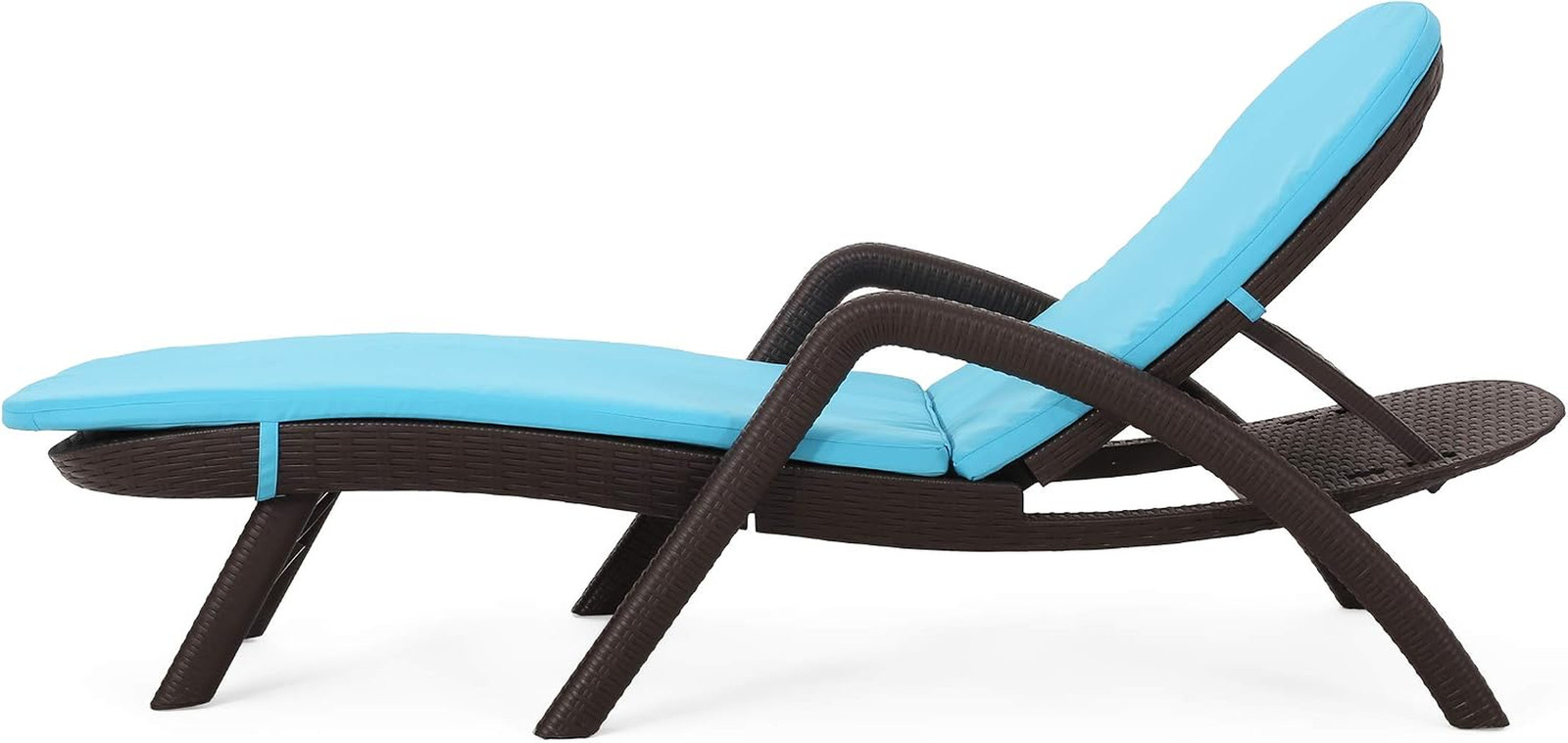 Chaise Lounge Set, Dark Brown + Blue