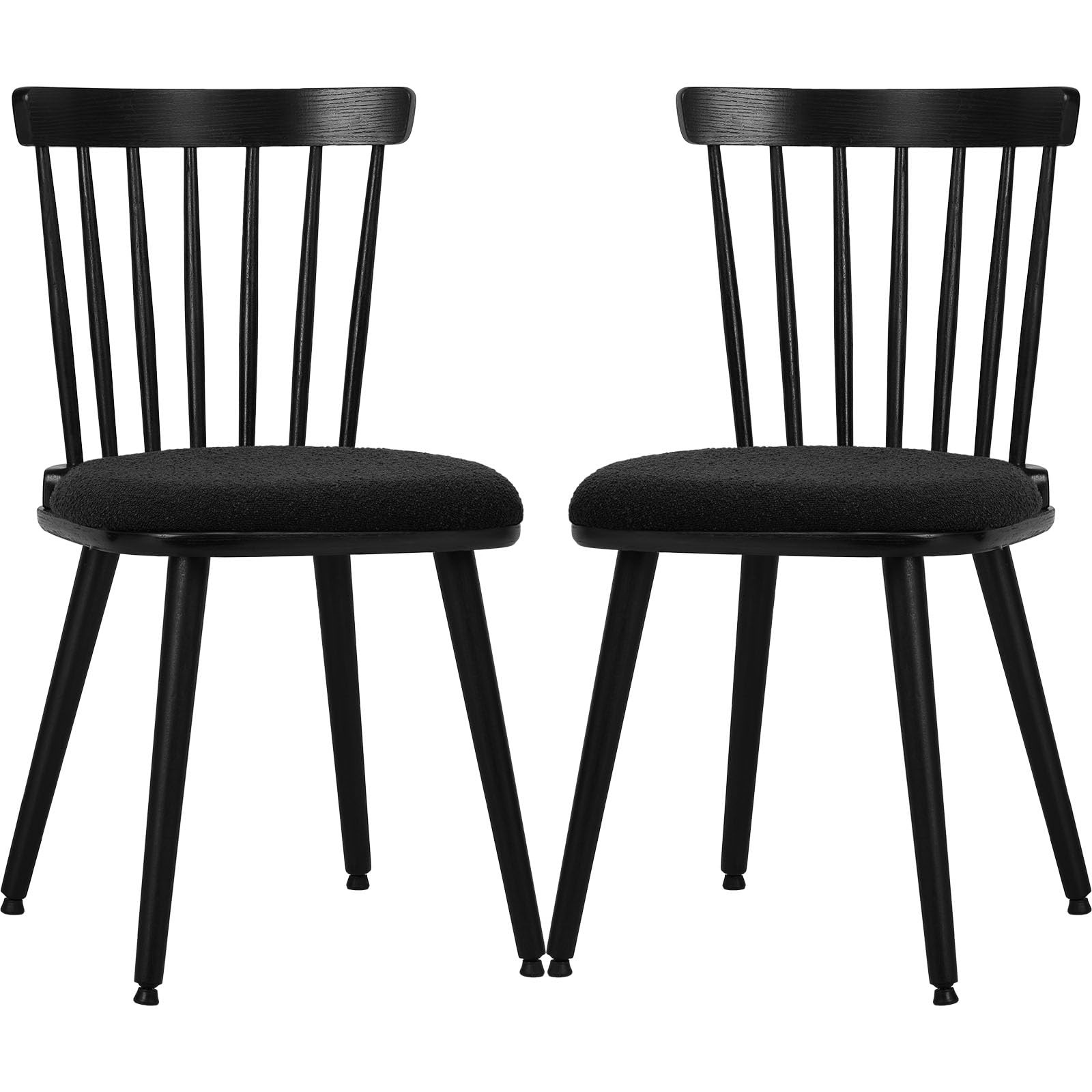 Dining Chairs Set of 2 Farmhouse Wood Spindle Back Dining Room Chairs - Black